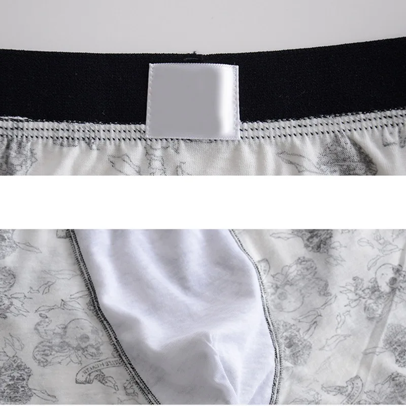 Laamei с милым рисунком мужской Нижнее бельё Homme мягкой плоской подошве черепами