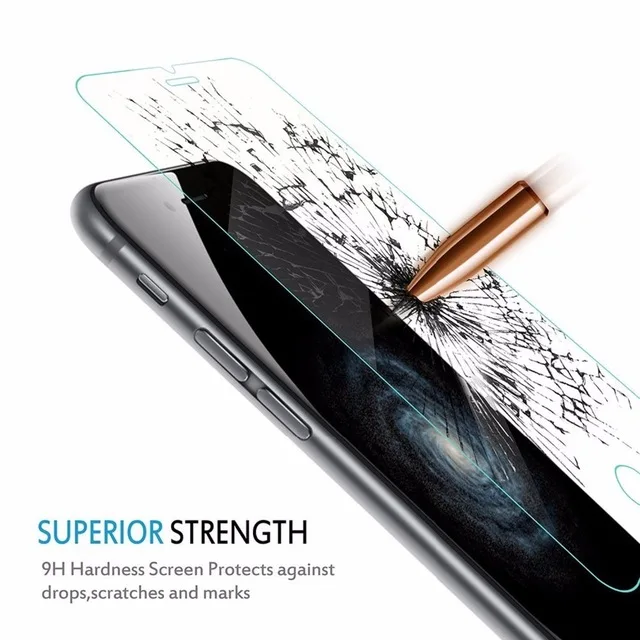 Премиум Закаленное стекло протектор экрана Защитная пленка для iPhone 5G/5C/5s/SE/6G/6 Plus/6 S/6 SPlus/7G/7 Plus/8G/8 plus/X
