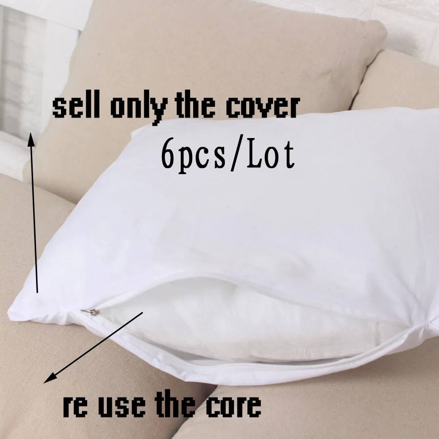 Чехол для подушки из хлопковой ткани 6 шт. чехол на молнии многоядерный легко