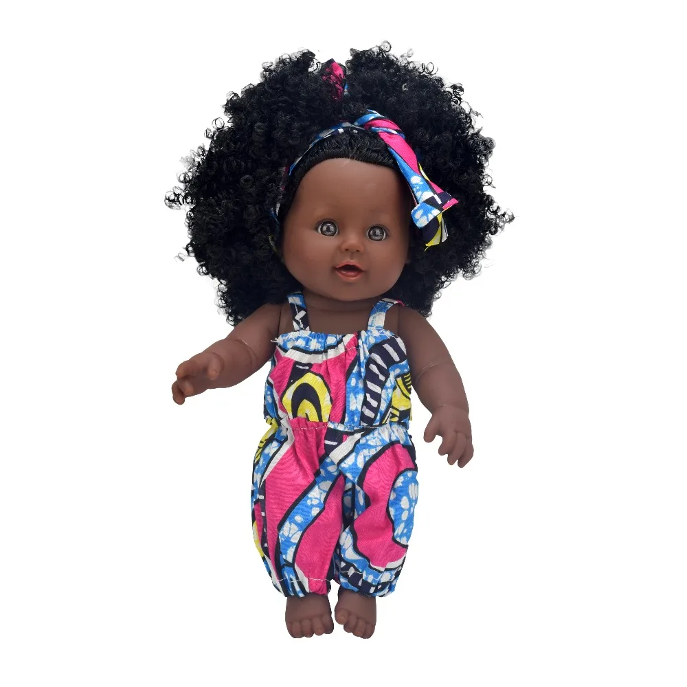 3D глаза! Африканские черные 12 дюймовые куклы reborn baby girl boneca corpo inteiro de silicone pop lifelike