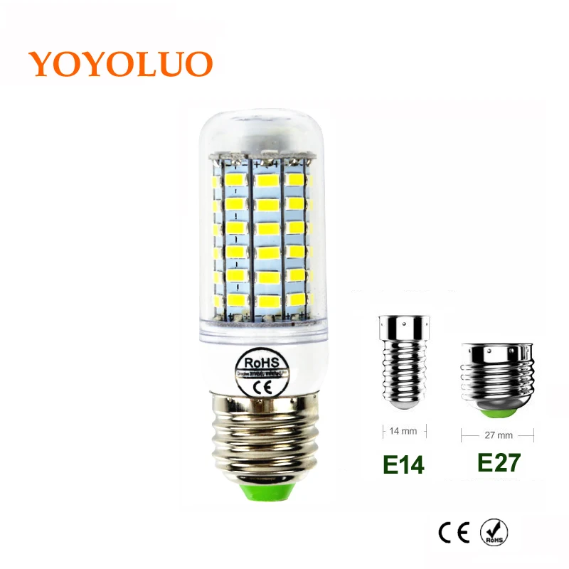 Светодиодная лампа Е27/Е14 SMD5730 для светильников 220 В 24/36/48/56/69/72 светодиода|e14 led bulb