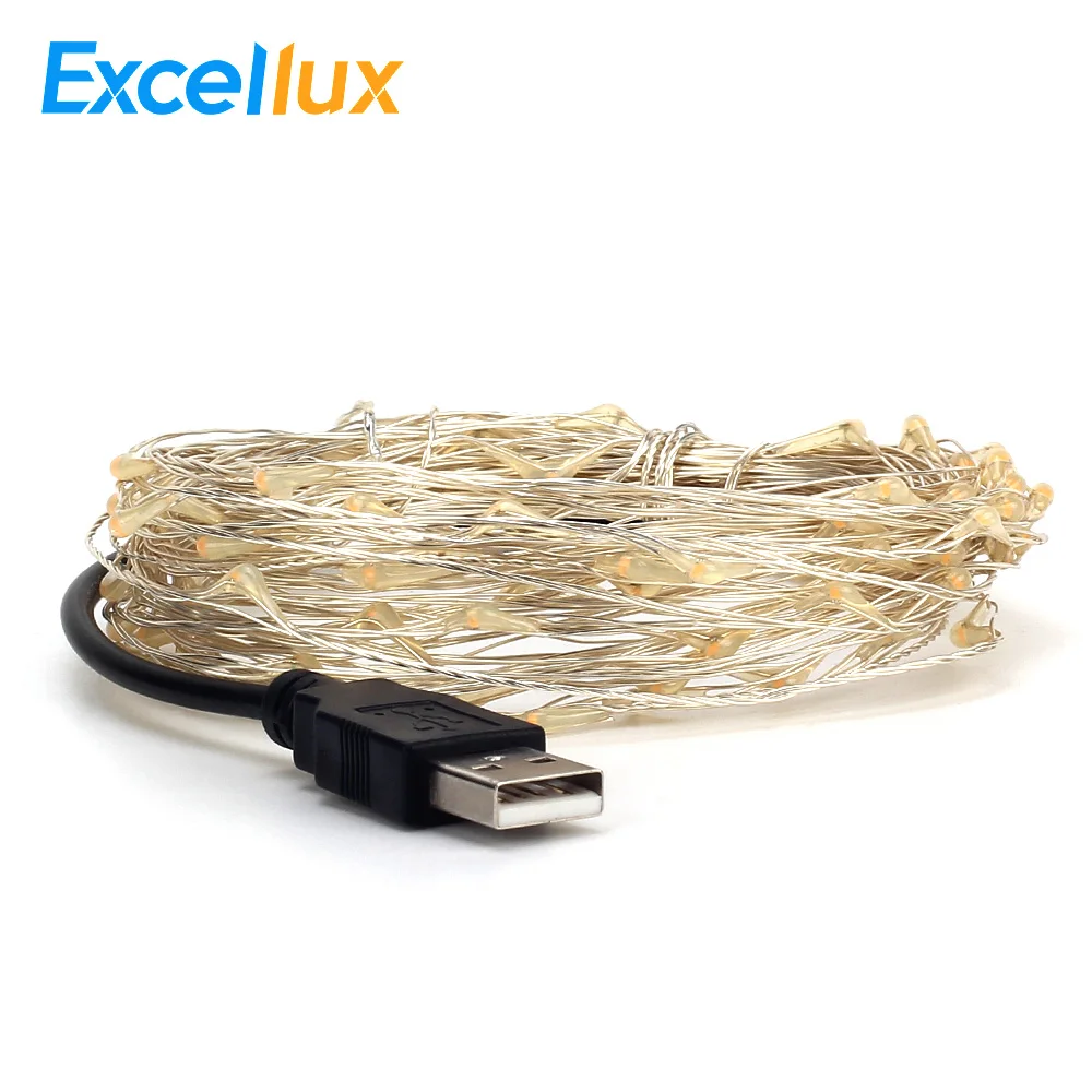 5 м 10 USB светодиодные гирлянды водонепроницаемые медные провода праздничные