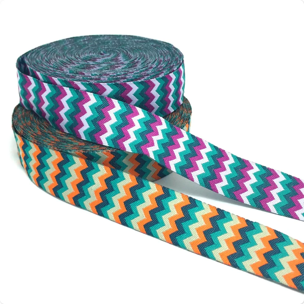 

3/4'' 20mm 10y/lot Colored wavy lines series restoring ancient Woven Jacquard Ribbon dog chain accessories KTZD16040101