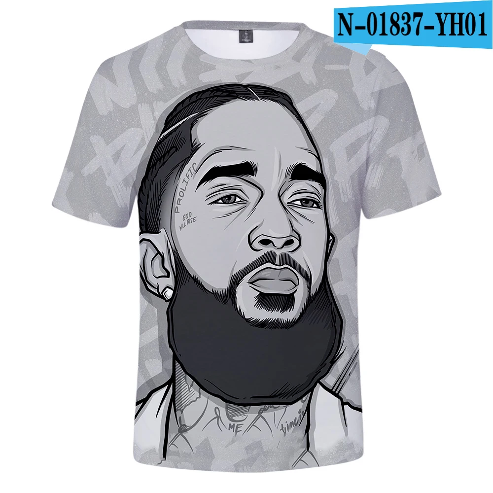C Nipsey hussle футболка уличная Harajuku 3D футболка мужская одежда короткий рукав Kpop топы тройники размера плюс уличный стиль - Цвет: C