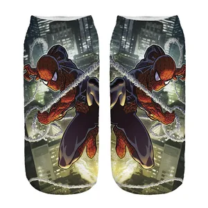 3d-герои, носки-лодочки, Железный человек, Человек-паук, узор Брюса, невидимые хлопковые Веселые носки