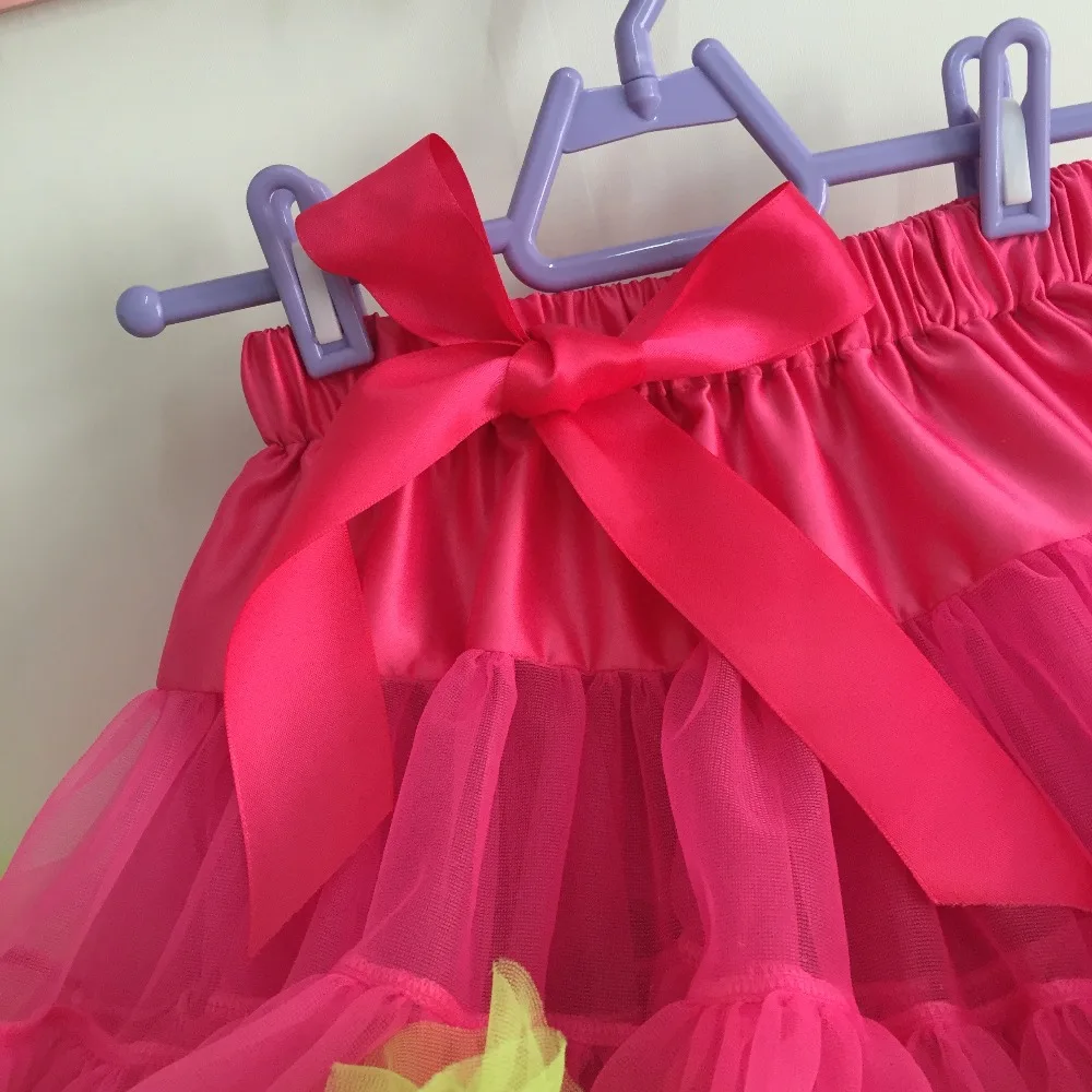 Пышная фатиновая детская юбка-пачка ярко-розовая и зеленая для девочек От 0 до 10