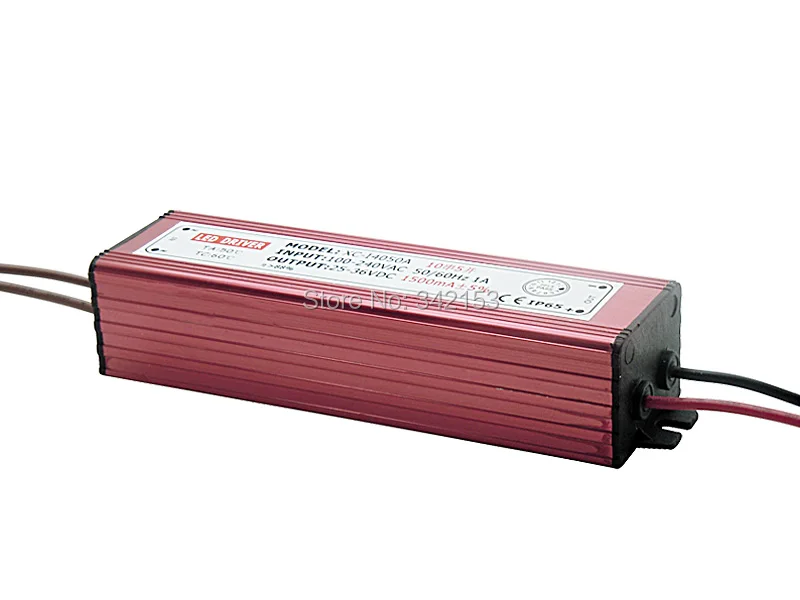 IP65 Водонепроницаемый 50 W высокой стабилизатора тока светодиода DC 25-36 V 1500mA светодиодный освещения трансформаторов для 50 W высокой Мощность светодиодный излучатель свет лампы