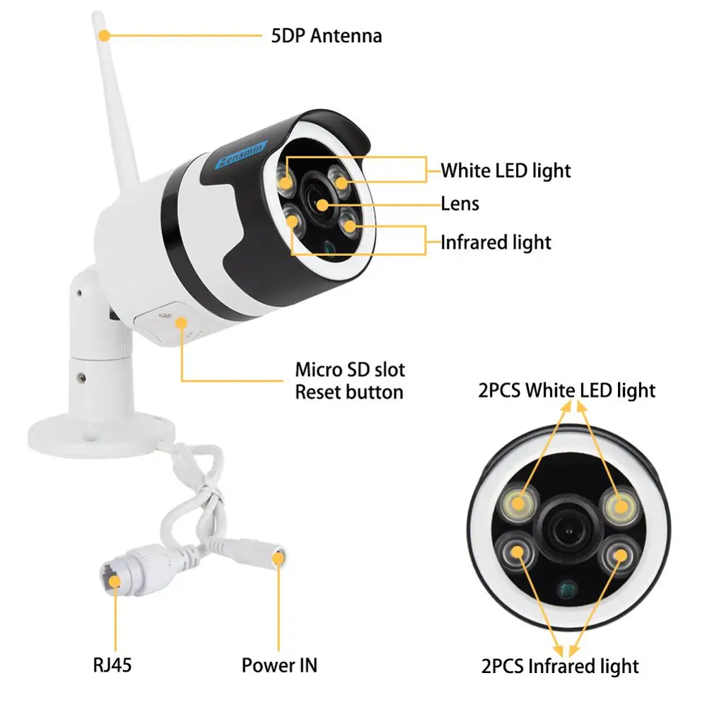 Zensmin wifi камера для домашней безопасности обнаружения движения ipcamera p2p pet