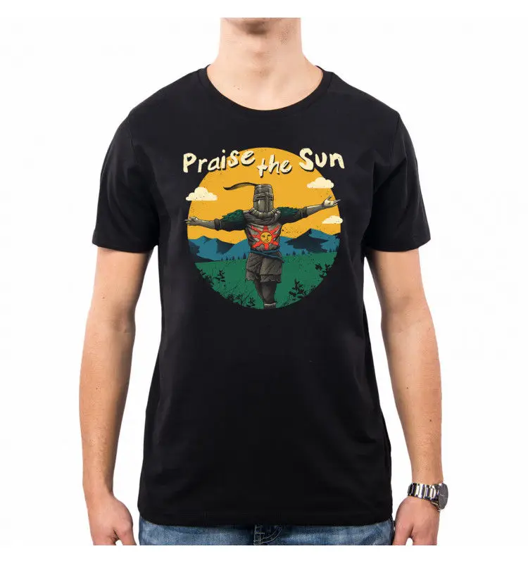 Футболка UOMO Восславь солнце DARK SOULS VT0096A PACDESIGN футболка Новинка крутые топы мужские