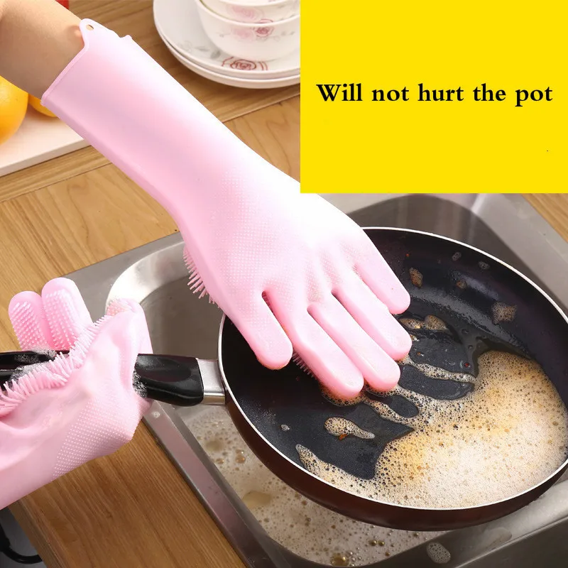 Кухонные силиконовые чистящие перчатки Guantes de латексные Волшебные мытье посуды