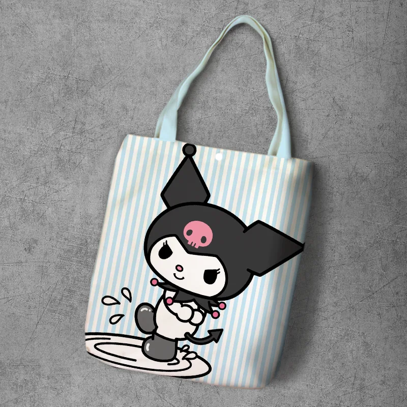 Image Color IVYYE Melody Kuromi, Модная Складная Холщовая Сумка для покупок в стиле аниме, повседневные сумки на плечо, Индивидуальная сумка-тоут для девушек, Новинка - Цвет: Image Color