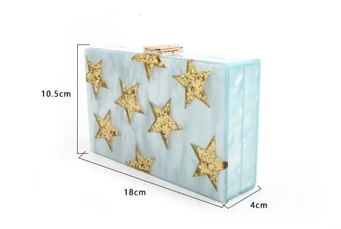 Перламутровая цветная блестящая золотая звезда оптовая продажа акриловая сумка