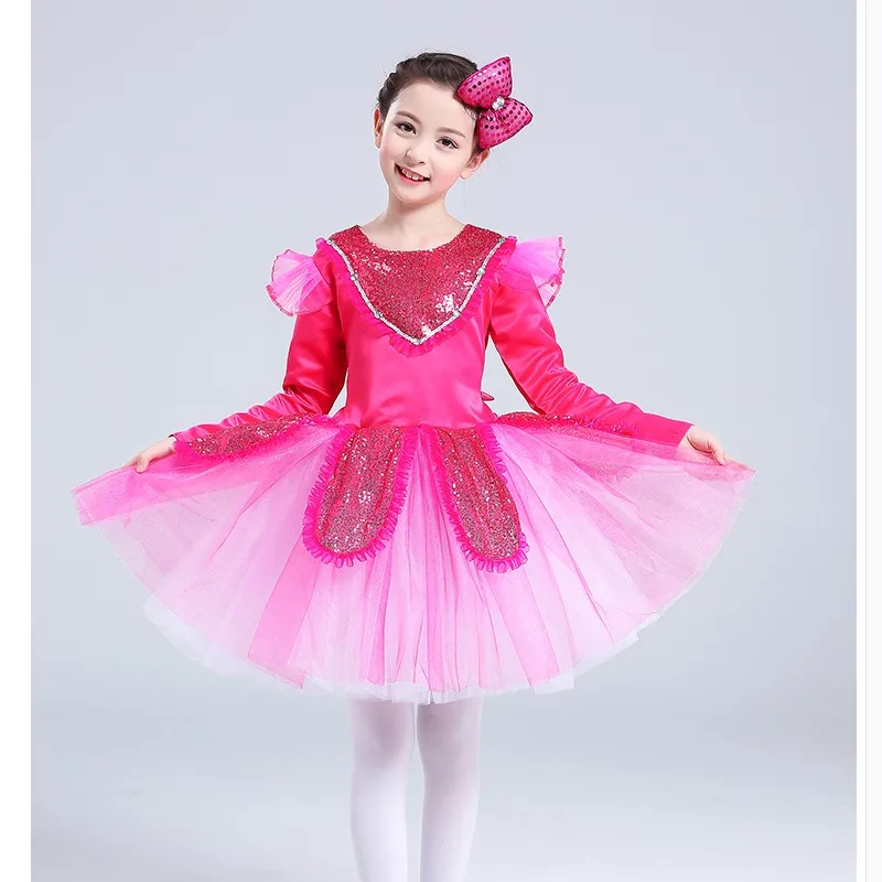 

Hot sale Performance Dancewear 5 Colors Girl Costume Dress 100-160cm size