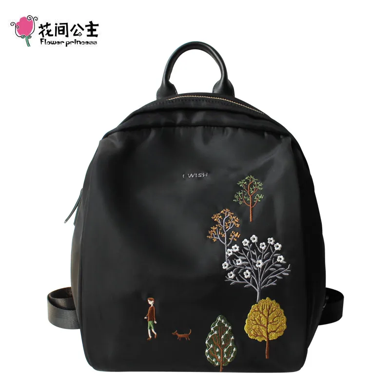 

Flower Princess Black Women Backpack Ladies Bagpack Female School Backpack Fashion Backpacks for Teenage Girls Women Hand Bag