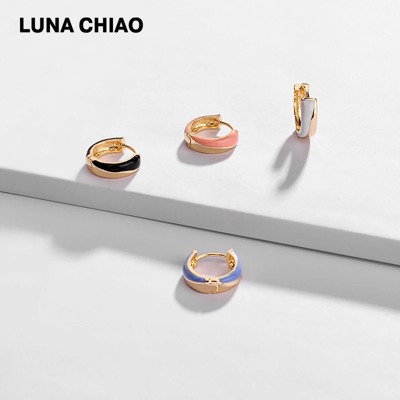 Женские Ювелирные украшения LUNA CHIAO аксессуары эмалированные медные мини серьги