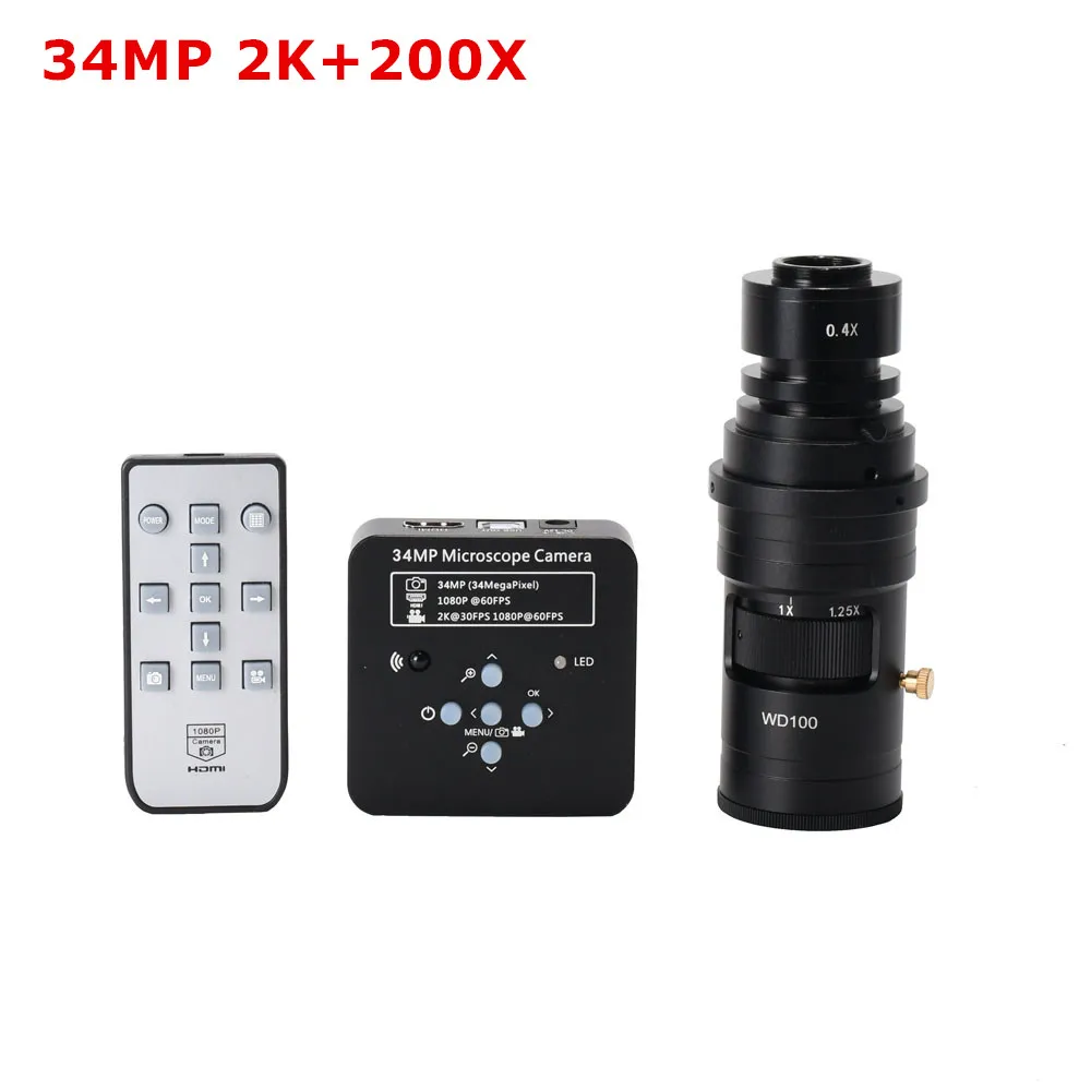 Цифровой видеомикроскоп 34MP 2K 60FPS HDMI USB промышленная паяльная камера