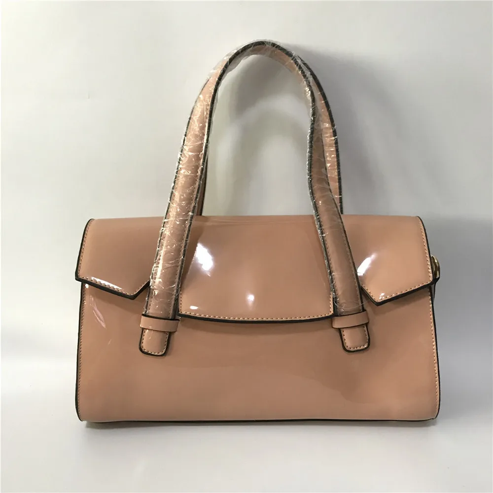 

Women Soft Pumps Shoes Match Women Handbag Sets,Woman Pointed Toe Luxury Thick Shoes With Bag Pink Patent leather A97-2