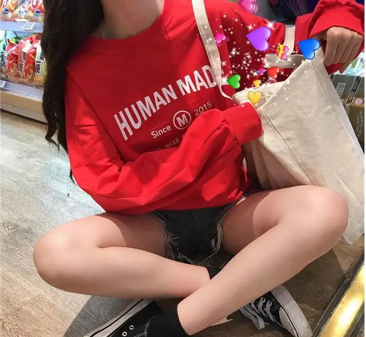 Осенняя Толстовка Femme корейский стиль Ulzzang Harajuku тонкие свободные толстовки женские повседневные Пуловеры с длинными рукавами толстовки Топы