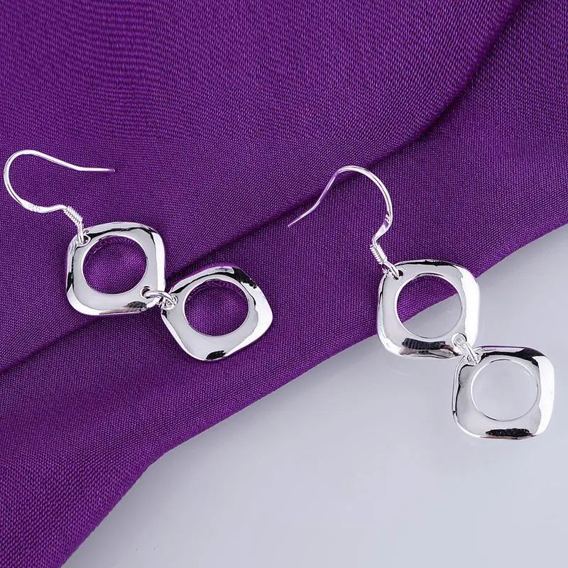 Блестящие круглые посеребренные серьги 925 ювелирные изделия для женщин