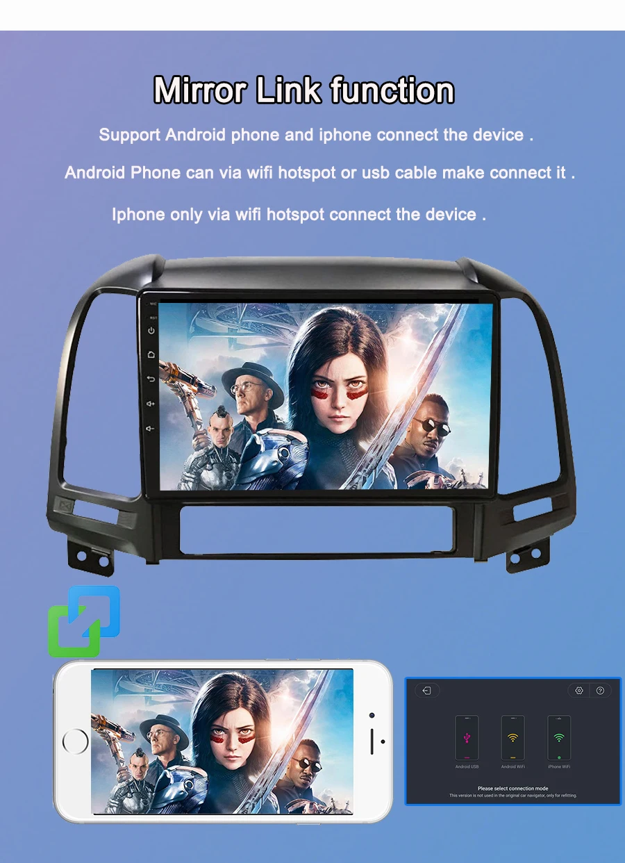 Navivox Android 8,1 2 din автомобильный dvd мультимедийный плеер для hyundai Santa Fe 2005-2012 gps навигация автомобильный Радио магнитофон