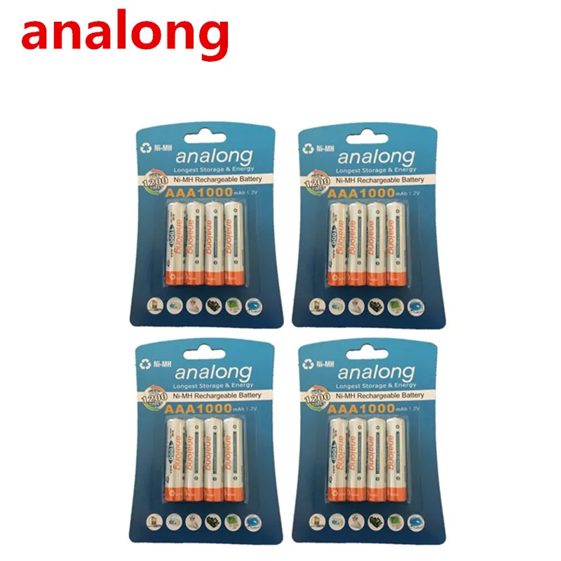 Оригинальная AAA 1 2 V 1000mAh analong перезаряжаемая Ni-MH батарея | Электроника