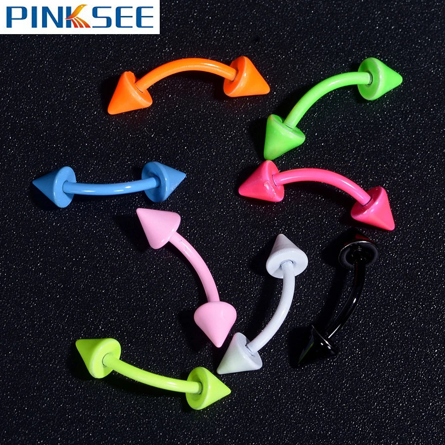 Измеритель 19 колец для бровей с шипами изогнутые штанги ювелирные изделия