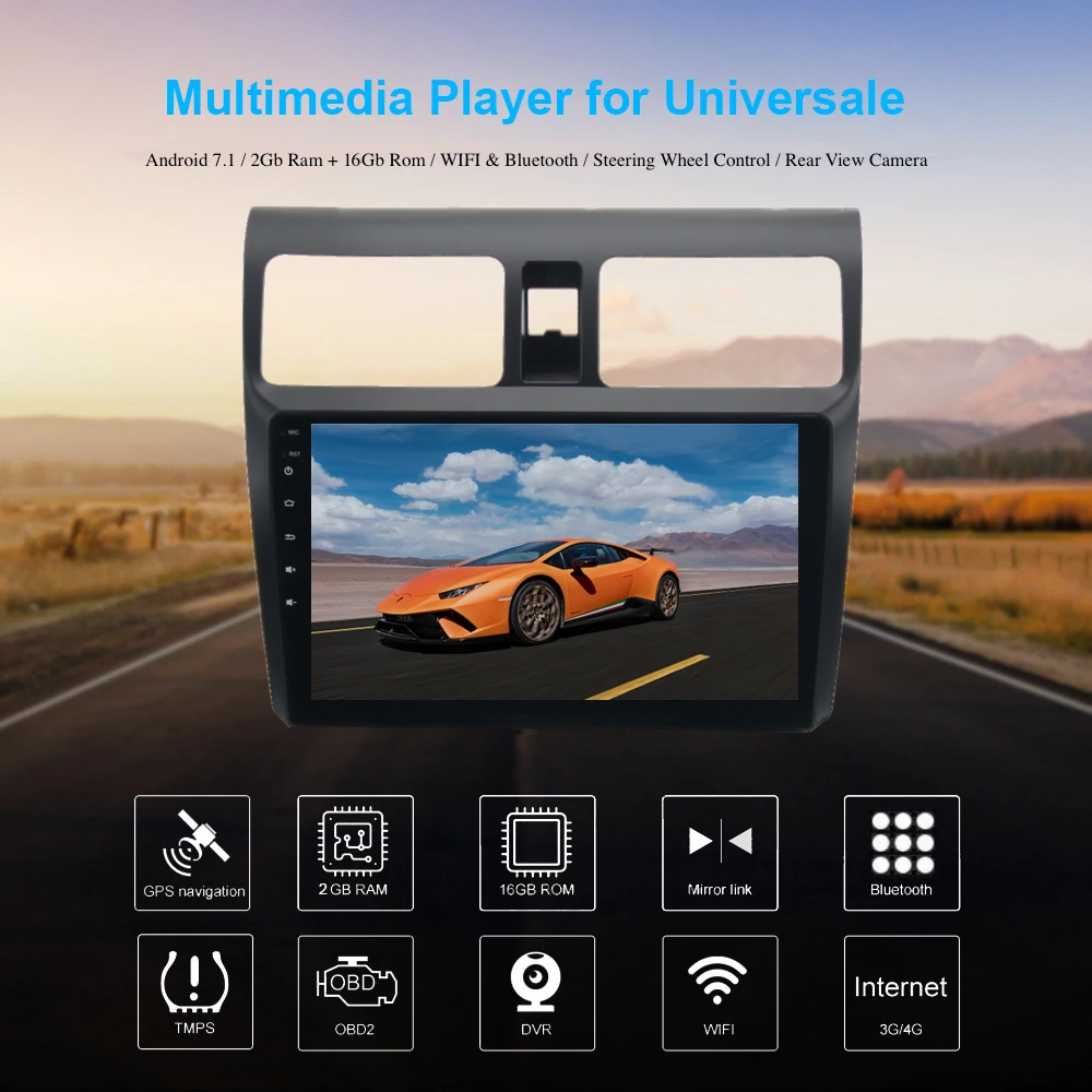 Автомобильный 1 din радио android 7 GPS Navi для Suzuki Swift 2008 + авторадио навигация головное