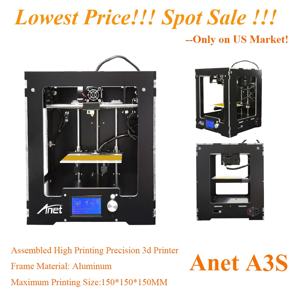 Anet A3S Высокая точность цифровая печатная машина 150*150*150 мм размер печати 3d