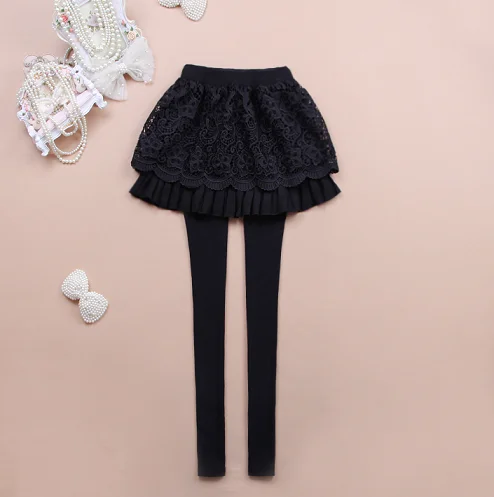 Vintage elegant small gentlewomen spring and autumn faux two piece crochet cutout skinny legging pants | Женская одежда
