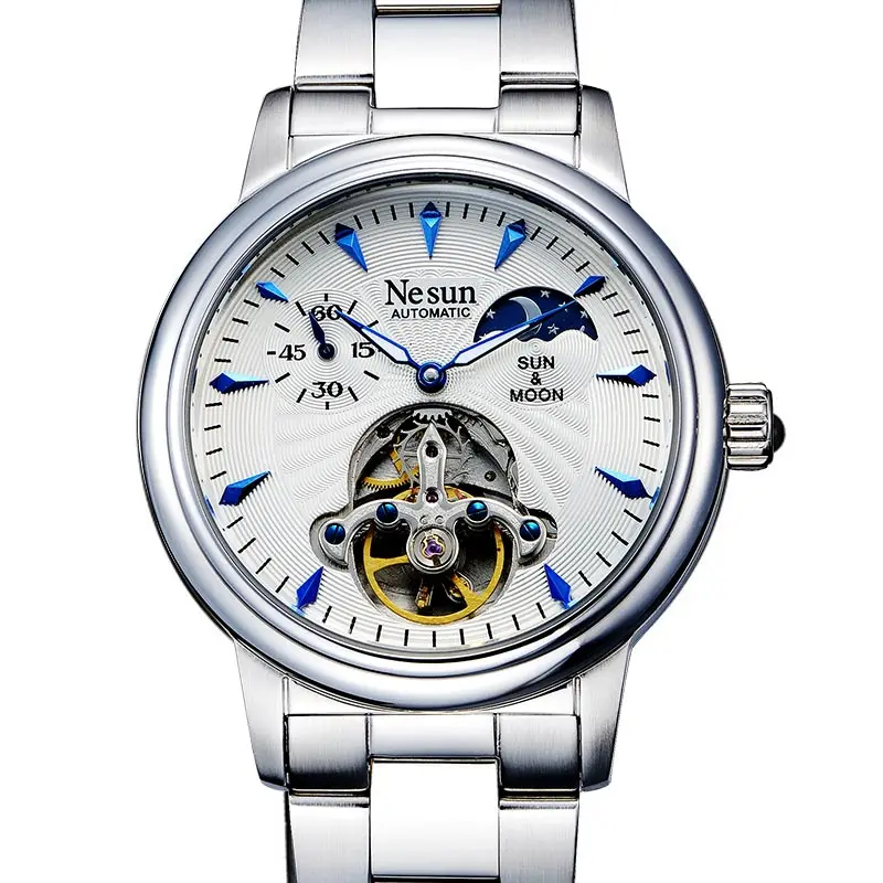

Nesun Skeleton Tourbillon Watch Men Switzerland Luxury Brand Automatic Self-Wind Men's Watches Sapphire Waterproof clock N9011-1