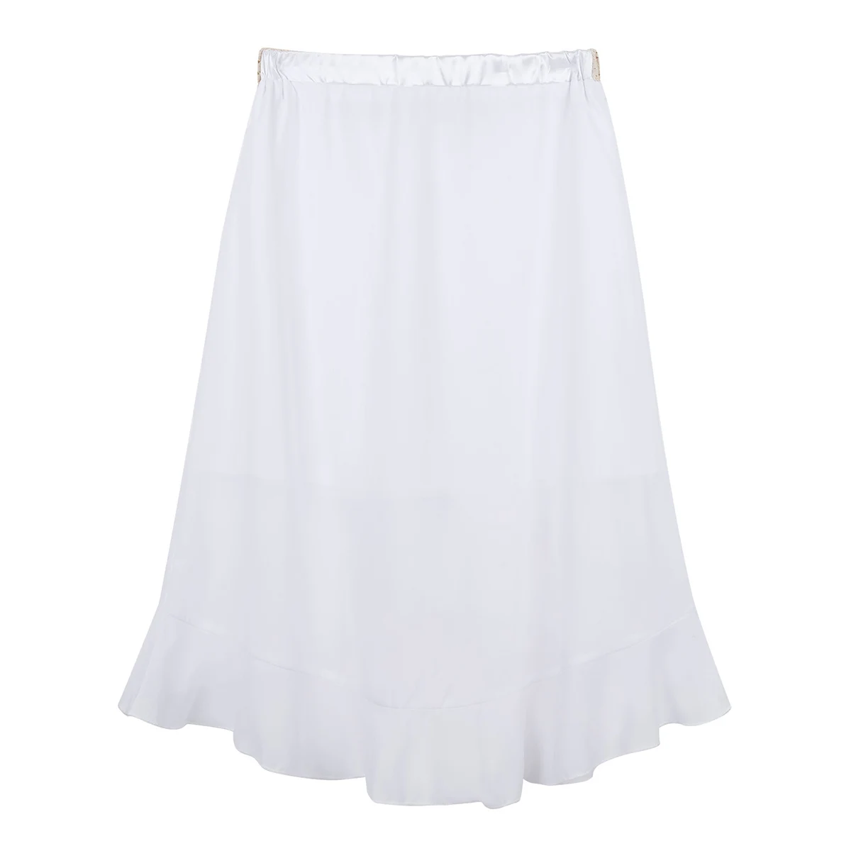 Летняя дышащая шифоновая юбка макси с оборками высоким и низким подолом|Бальные