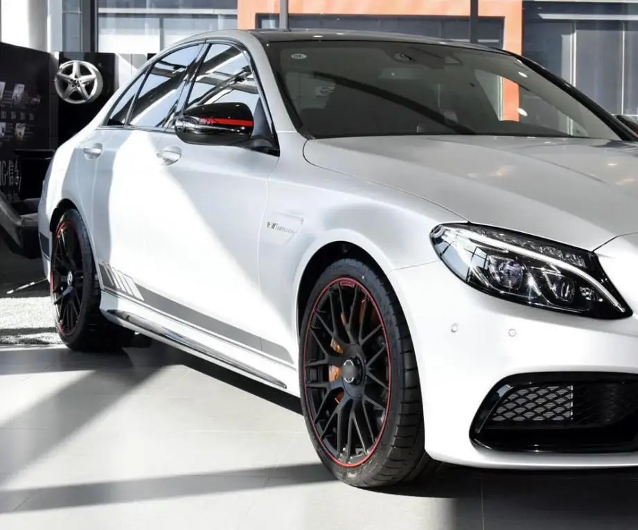 1 пара автомобильный боковой двери юбка Наклейки для декора Mercedes Benz cla Class CLA45 AMG