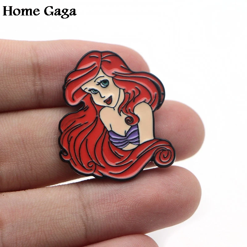 Homegaga Русалка эмаль цинка булавки для металлические украшения для одежды медаль Подарочная сумка рубашка шляпа рюкзак броши значки для мужчин женщин D1252
