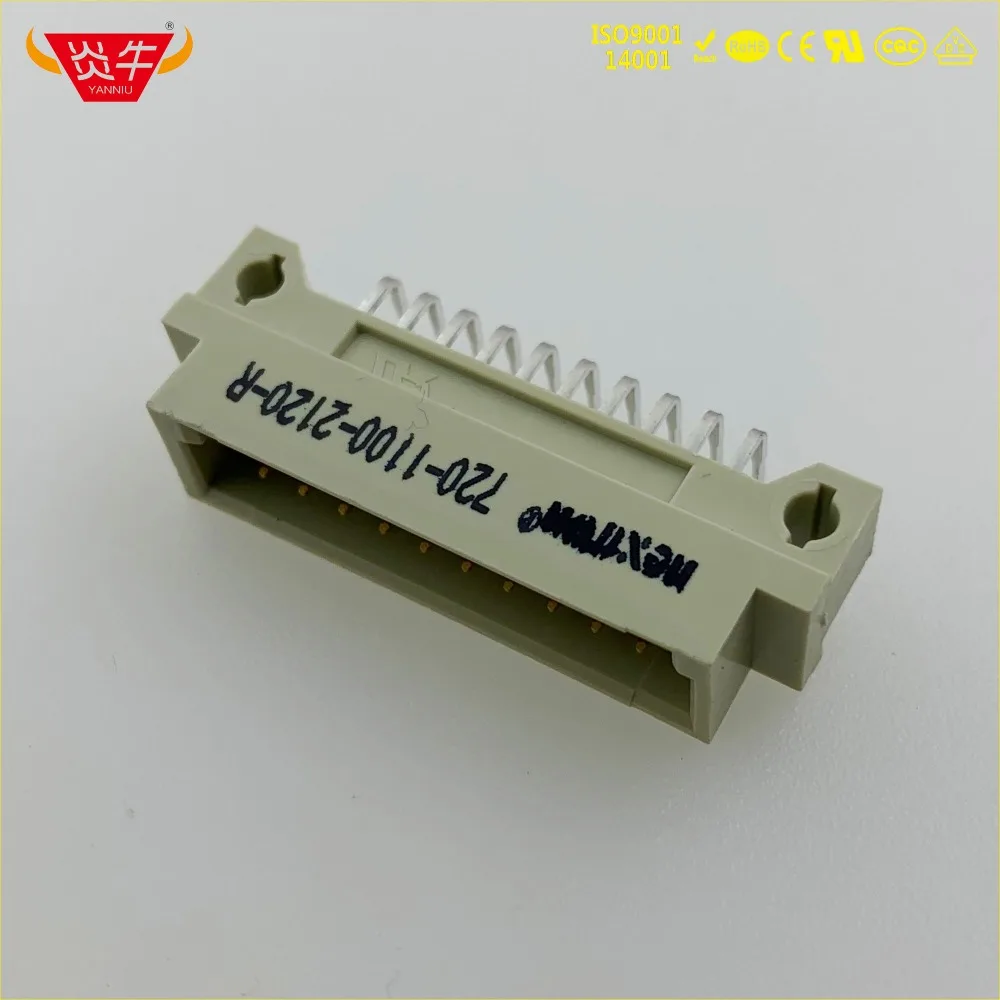 50 шт. 220 DIN41612 DIN разъем 710 1100 2120 R 2*10P 20PIN мужской правый Угловые булавки Европейский