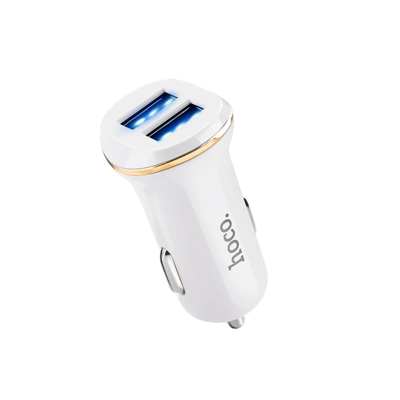 white HOCO с двойным выходом USB Автомобильное зарядное устройство для Iphone X 8 7 Plus Универсальный мобильный телефон USB адаптер для samsung S6 S5 2 USB прикуриватель - Тип штекера: white