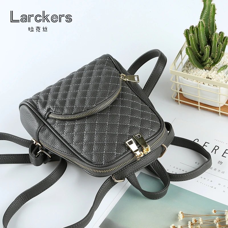 Модный рюкзак из искусственной кожи в клетку с бриллиантами женский небольшого