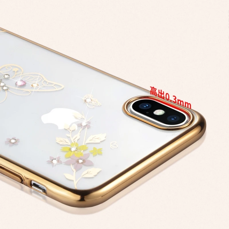 Чехол SULADA для iPhone XS / X Max/XR роскошный чехол из поликарбоната с алмазным покрытием и