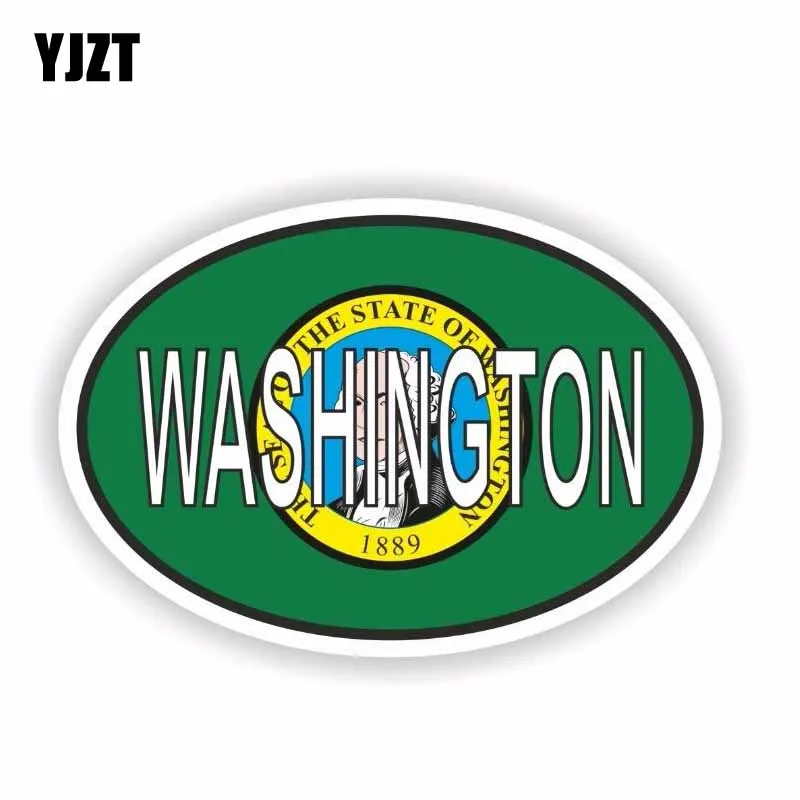 YJZT 14CM*9.4CM Reflective WASHINGTON Flag Car Sticker Country Code Decal 6-0207 | Автомобили и мотоциклы