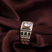 garilina trinket white austrian crystal gold jewelry party gift wedding mens ring ar2217