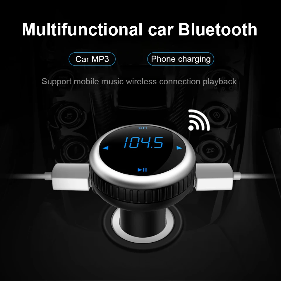 Беспроводной автомобиля Bluetooth MP3 плеер fm передатчик Поддержка TF карты Dual USB