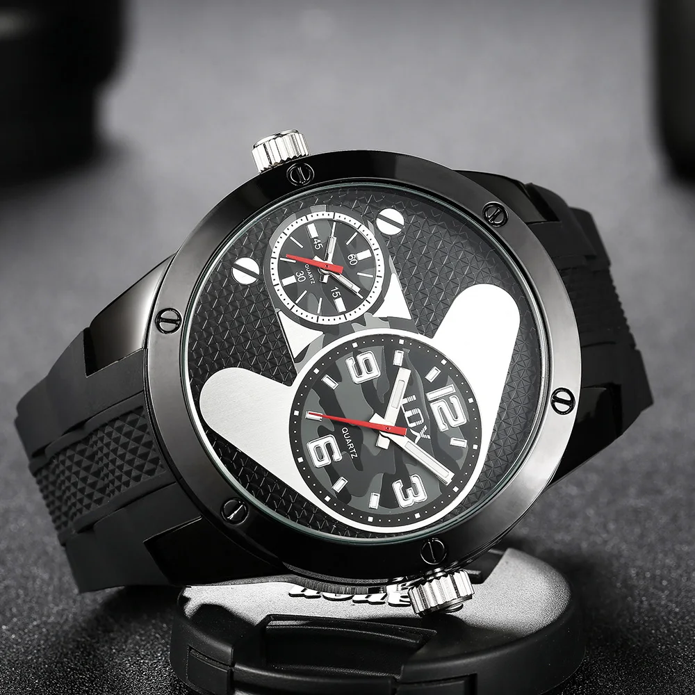 Часы LOX Мужские кварцевые с двумя часовыми поясами брендовые люксовые модные