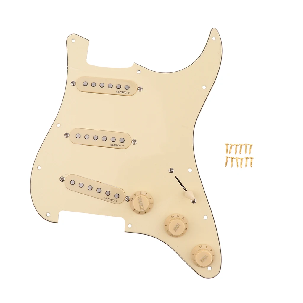SSS Pickguard загруженные Alnico V пикапы 11 отверстий для Strat ST запасные части гитары