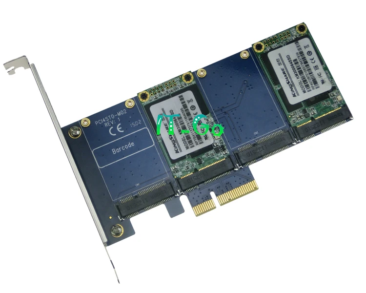 Msata pcie адаптер PCIe X4 на mSATA SSD конвертер Riser Card PCI Express 4 порта контроллер с функцией RAID