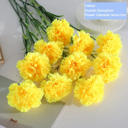 1pcs Yellow Xuanxiaotong 1 шт. шелковые желтые гвоздики искусственные цветы для осени домашний декор День учителя день матери рождественские вечерние украшения - Цвет: 1pcs Yellow