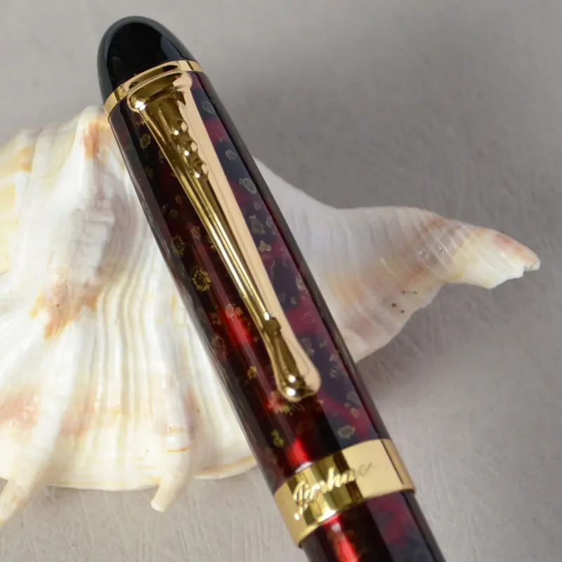 JINHAO X450 винный туман и золотой 18KGP 0 7 мм перо с широким основанием перьевая ручка 450