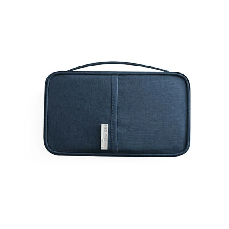 Navy Blue Small Семейный дорожный Органайзер, держатель для паспорта, документов, RFID карты, кошелек для билетов, сумка для хранения, кошелек для паспорта, 2 размера - Цвет: Navy Blue Small