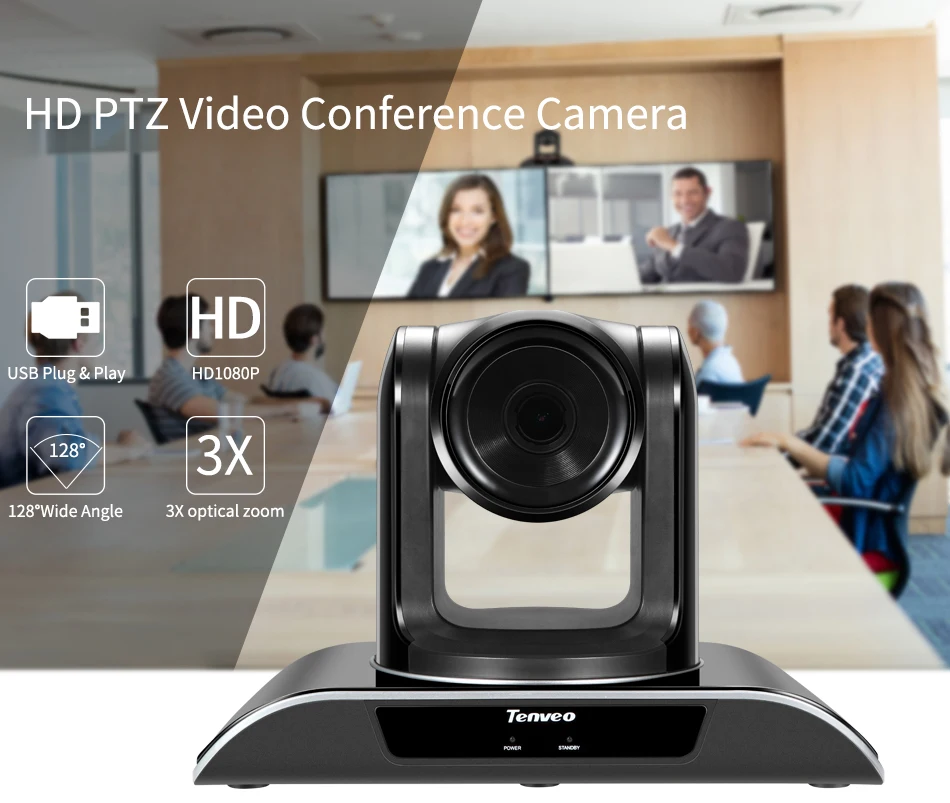 Tenveo VHD3U 3x зум Камера USB PTZ 1080 P камера высокого разрешения для видеоконференций 2,1 мегапикселя с H.264 трансляции и Live Streaming Камера s