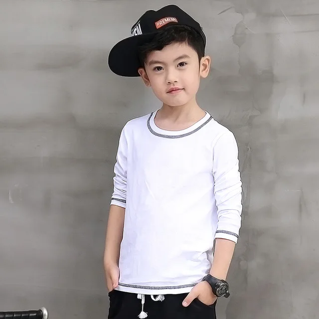 Pioneer Kids распродажа весенняя футболка для мальчиков детская одежда мальчики принт футболки с длинными рукавами высококачественные детские хлопковые футболки - Цвет: 6T667 white