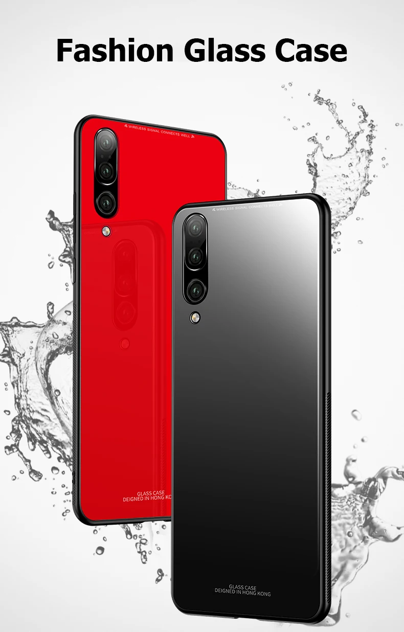 Чехол для Samsung Galaxy A7 2018 силиконовая рамка закаленное стекло жесткая задняя крышка