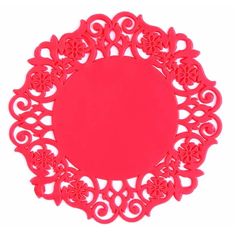 2 шт./лот цветные кружевные цветочные полые силиконовые подставки под кофейный